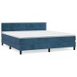 vidaXL Giroletto a Molle con Materasso Blu Scuro 180x200 cm in Velluto