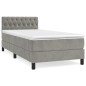 vidaXL Giroletto a Molle con Materasso Grigio Chiaro 90x190 cm Velluto