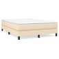 Giroletto a Molle con Materasso Crema 160x200 cm in Tessuto