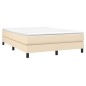 Giroletto a Molle con Materasso Crema 160x200 cm in Tessuto