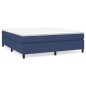 vidaXL Giroletto a Molle con Materasso Blu 160x200 cm in Tessuto