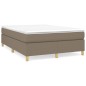 vidaXL Giroletto a Molle con Materasso Tortora 140x200 cm in Tessuto