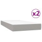 vidaXL Giroletto a Molle con Materasso Grigio Chiaro 200x200cm Tessuto