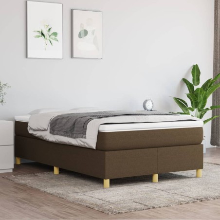 vidaXL Giroletto a Molle con Materasso Marrone Scuro 120x200cm Tessuto