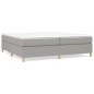 Giroletto a Molle con Materasso Grigio Chiaro 200x200cm Tessuto