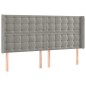 vidaXL Testiera ad Orecchio Grigio Chiaro 163x16x118/128 cm in Velluto vidaXL Testiera ad Orecchio Grigio Chiaro 163x16x118/128 cm in Velluto
