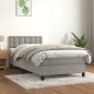 vidaXL Giroletto a Molle con Materasso Grigio Chiaro 90x190 cm Velluto