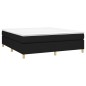 vidaXL Giroletto a Molle con Materasso Nero 160x200 cm in Tessuto