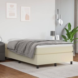 Giroletto a Molle con Materasso Crema 120x200 cm in Similpelle