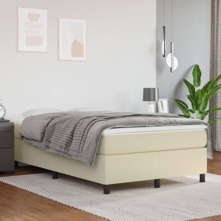 Giroletto a Molle con Materasso Crema 120x200 cm in Similpelle