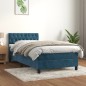 vidaXL Giroletto a Molle con Materasso Blu Scuro 90x190 cm in Velluto