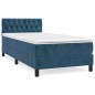 vidaXL Giroletto a Molle con Materasso Blu Scuro 90x190 cm in Velluto