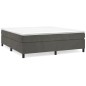 vidaXL Giroletto a Molle con Materasso Grigio Scuro 160x200 cm Velluto