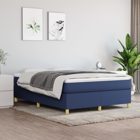 vidaXL Giroletto a Molle con Materasso Blu 140x200 cm in Tessuto