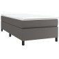 vidaXL Giroletto a Molle con Materasso Grigio 100x200 cm in Similpelle
