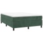 vidaXL Giroletto a Molle con Materasso Verde Scuro 140x190 cm Velluto