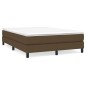 Giroletto a Molle con Materasso Marrone Scuro 160x200cm Tessuto