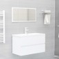 Mobile da Bagno con Lavabo Integrato Bianco in Truciolato Mobile da Bagno con Lavabo Integrato Bianco in Truciolato