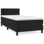 vidaXL Giroletto a Molle con Materasso Nero 100x200 cm in Velluto