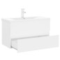 Mobile da Bagno con Lavabo Integrato Bianco in Truciolato Mobile da Bagno con Lavabo Integrato Bianco in Truciolato