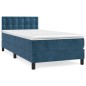 vidaXL Giroletto a Molle con Materasso Blu Scuro 90x190 cm in Velluto