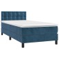 vidaXL Giroletto a Molle con Materasso Blu Scuro 90x190 cm in Velluto