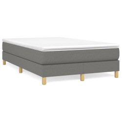 Giroletto a Molle con Materasso Grigio Scuro 120x200 cm Tessuto