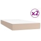 vidaXL Giroletto a Molle con Materasso Cappuccino 200x200cm Similpelle