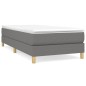 Giroletto a Molle con Materasso Grigio Scuro 90x200 cm Tessuto