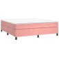vidaXL Giroletto a Molle con Materasso Rosa 160x200 cm in Velluto