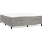 Giroletto a Molle con Materasso Grigio Chiaro 160x200cm Velluto