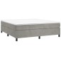 Giroletto a Molle con Materasso Grigio Chiaro 160x200cm Velluto