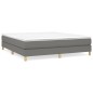 Giroletto a Molle con Materasso Grigio Scuro 160x200 cm Tessuto
