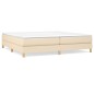 vidaXL Giroletto a Molle con Materasso Crema 200x200 cm in Tessuto