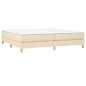 vidaXL Giroletto a Molle con Materasso Crema 200x200 cm in Tessuto