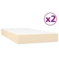vidaXL Giroletto a Molle con Materasso Crema 200x200 cm in Tessuto
