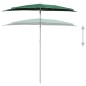 Ombrellone Semicircolare da Giardino con Palo 180x90 cm Verde Ombrellone Semicircolare da Giardino con Palo 180x90 cm Verde