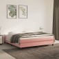 vidaXL Giroletto a Molle con Materasso Rosa 160x200 cm in Velluto