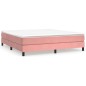 vidaXL Giroletto a Molle con Materasso Rosa 160x200 cm in Velluto