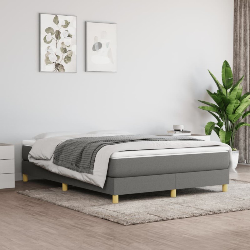 vidaXL Giroletto a Molle con Materasso Grigio Scuro 140x190 cm Tessuto