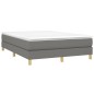 vidaXL Giroletto a Molle con Materasso Grigio Scuro 140x190 cm Tessuto