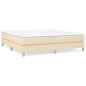 Giroletto a Molle con Materasso Crema 160x200 cm in Tessuto