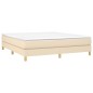 Giroletto a Molle con Materasso Crema 160x200 cm in Tessuto