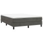 vidaXL Giroletto a Molle con Materasso Grigio Scuro 140x200 cm Velluto