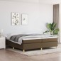 vidaXL Giroletto a Molle con Materasso Marrone Scuro 200x200cm Tessuto