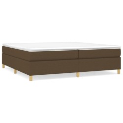 vidaXL Giroletto a Molle con Materasso Marrone Scuro 200x200cm Tessuto