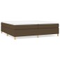 vidaXL Giroletto a Molle con Materasso Marrone Scuro 200x200cm Tessuto