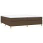 vidaXL Giroletto a Molle con Materasso Marrone Scuro 200x200cm Tessuto