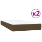 vidaXL Giroletto a Molle con Materasso Marrone Scuro 200x200cm Tessuto