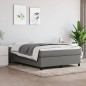 vidaXL Giroletto a Molle con Materasso Grigio Scuro 140x190 cm Tessuto